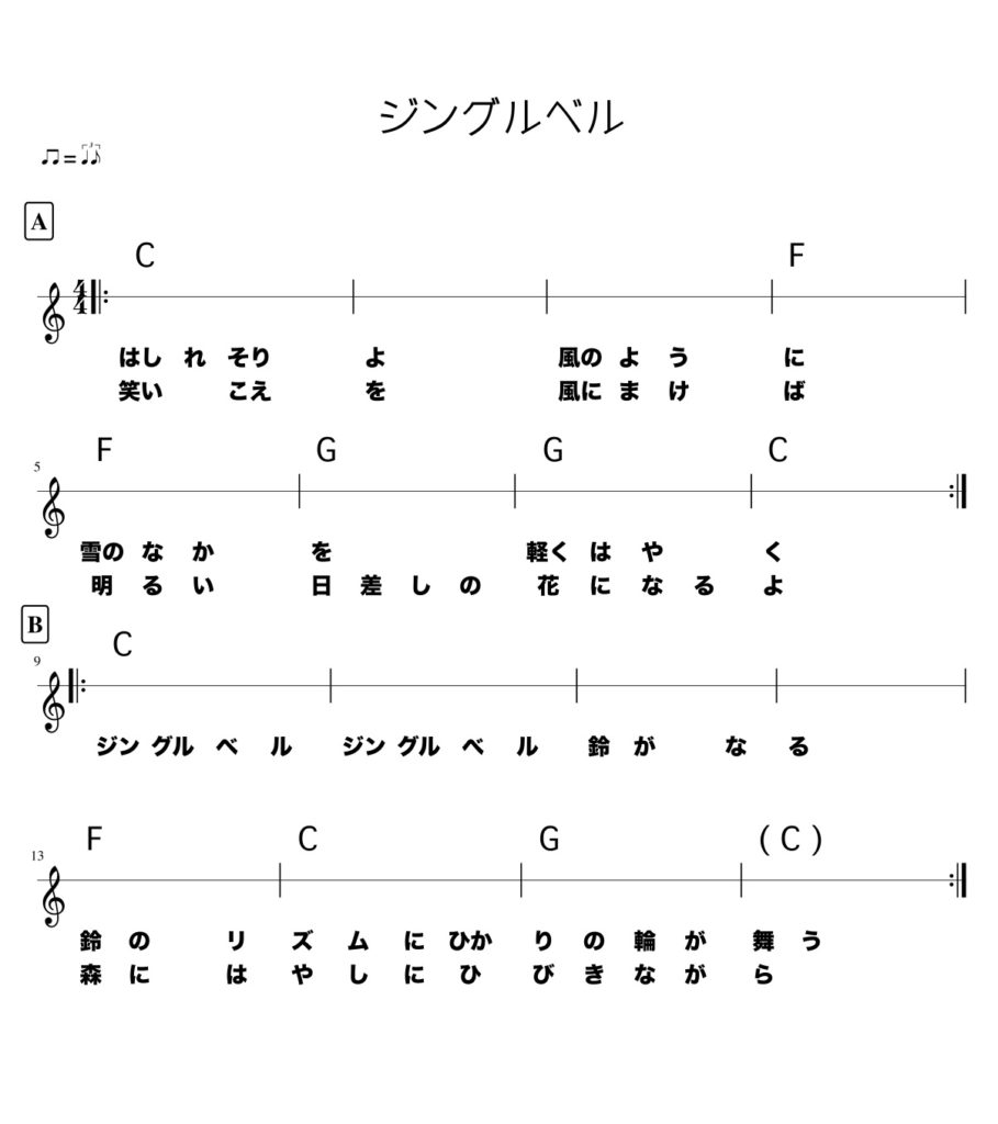 ウクレレでジングルベルの弾こう 解説と譜面 Tokyo Guitar Press